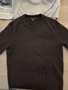 Banana Republic Men's Black Italian Zegna Baruta Crewneck Sweater - Classic Knit